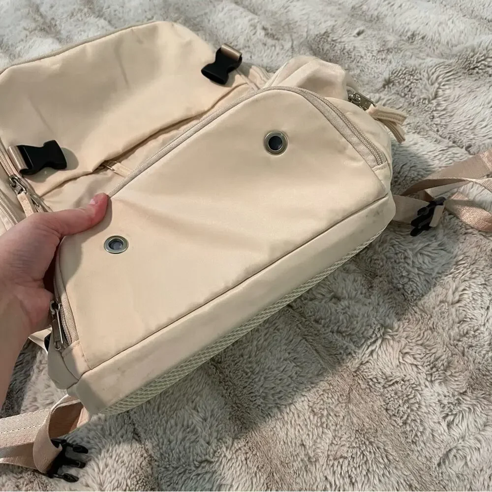 Boutique Beige Cream Travel Multi Compartment Carry‎ On Backpack